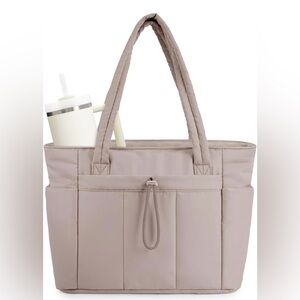 Wandering Nature Buffer Tote Medium  Bag with Cup Holder and Laptop Sleeve NWT